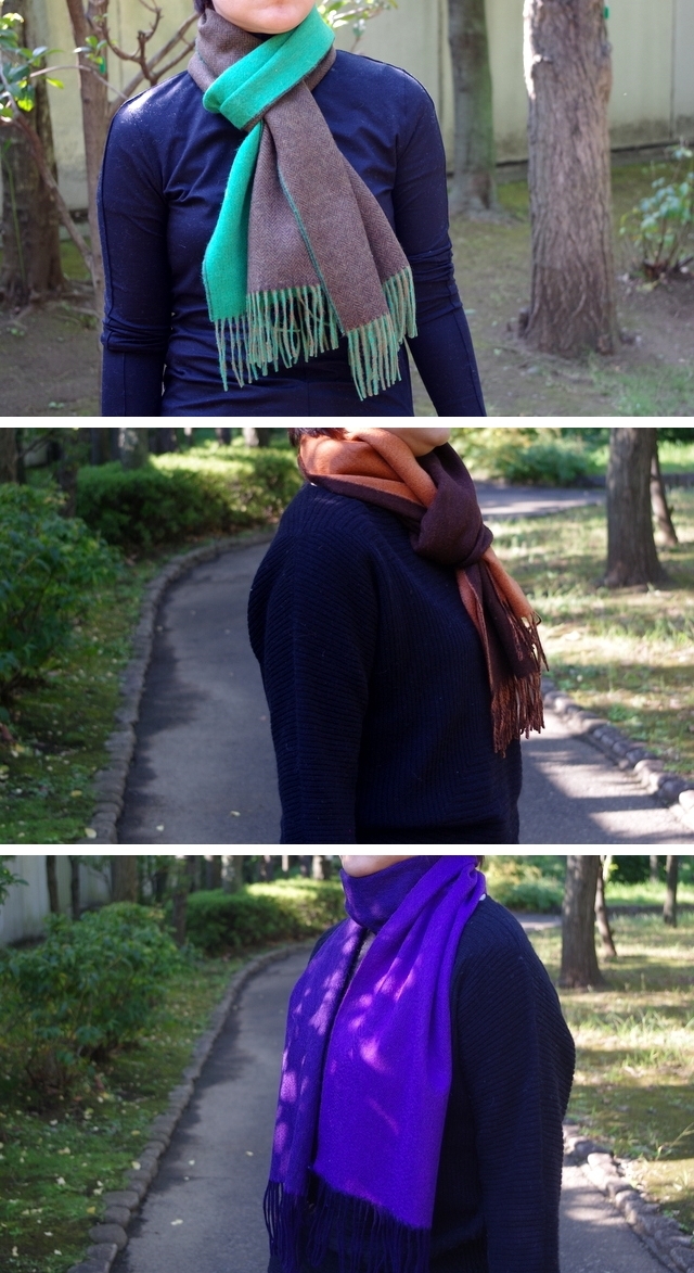 ●Eds Cashmere カシミヤ100% ダブルフェイス 厚手マフラー ○Eds Cashmere カシミヤ100% ダブルフェイス 厚手マフラー