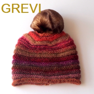 grevi ボンボンニット グレヴィのニット帽 ニットキャップ ポンポン付