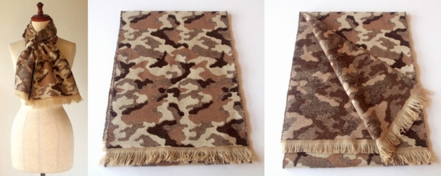 P.CORNILLON（コルニヨン）マフラー 迷彩柄 カモフラージュ メンズ  