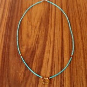 【シトリン ネックレス】天然石のプチジュエリー ターコイズ・ビーズ/パワーストーン・Citrine/スモーキーシトリン★メール便対応