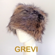 グレヴィ ブランド GREVI ハット 帽子 秋冬 冬 冬用帽子 フェイク ファー ブラウン レディース ロシア帽 コサック帽子 ファー帽子 おしゃれ帽子 エコファー Firenze★送料無料