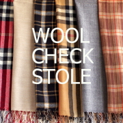 ウールストール ウール100% チェック ストール レディース メンズ ウールショール 大判 タータンチェック 赤 黒 キャメルのチェック柄★メール便対応