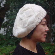 ニット ベレー帽 かわいい ニット帽 レディース ベレー ワッチ ニットキャップ 白 黒 手編み 毛糸 帽子★メール便対応