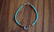 【ブルートパーズ ブレスレット】天然石のプチジュエリー ターコイズ/トパーズ ブレスレット/Blue Topaｚ★メール便対応