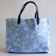 【YARNZ NEWYORK】15SS/ヤーンズ/トート バッグ/Passport・スタンプ・キャンバスバッグ/キャンバス・トートバッグ/Blue・Ｗｈｉｔｅのヤーンツ★送料無料