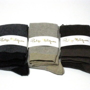 【フィリップマティグノン（Philippe matignon)】縦ストライプ ハイソックス★メール便対応