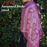 【ジャガード ストール】春夏 秋冬 大判 12カラー 花柄 大判ストール パシュミナの風合いのストール 厚手 ★メール便対応