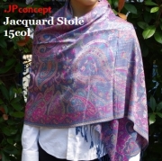 パシュミナ ジャガード ストール 春 秋冬 大判 ストール ペイズリーストール 大判ストール シルクタッチ ショール★メール便対応