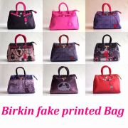 【バーキン風 プリントバッグ】だまし絵 転写モチーフ/２WAY　ショルダーバッグ/フェイク・プリント/セレブ バッグ/フェイク/トロンプルイユ