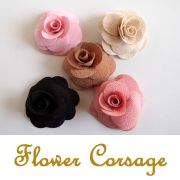【ヘアアクセサリー】ヘアコサージュ・バラ/ハンドメイド/かわいい・結婚式・2次会/オフィス/花・フラワー/手作り/ベージュ・茶・ローズ（ピンク）★メール便対応