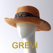 GREVI グレヴィ 帽子 麦わら帽子 中折れ ストロー 風 テンガロンハット かわいい UV 夏 夏帽子 ツバ広 ハット レディース UVカット 紫外線防止 イタリア直輸入 ツバ広★送料無料