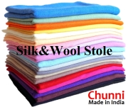 【Chunni】シルク ウール ストール 高品質 カシミヤタッチ シルクウール ショール レディース メンズ 大判ストール ガーゼ 薄手 無地 20色 パシュミナ カシミア風★メール便対応