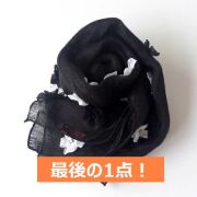 リネン ストール 花柄 リボン 春 春夏 UV UVカット 紫外線 スカーフ 麻100% かわいい ガーゼ 花 刺繍 リネンストール レディース★メール便対応