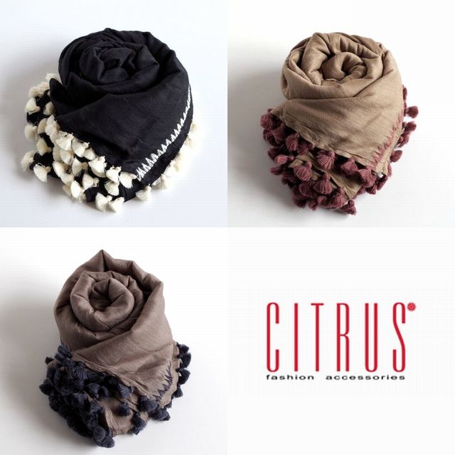 【CITRUS シトラス】AWストール ジャガード刺繍いり/ウールストール  ＜CITRUSストール公式ショップ＞★送料無料