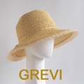 【GREVI  グレヴィ】ストローハット  麦わら帽子  イタリア直輸入 リボンのUVカット 紫外線防止 帽子専門店＜GREVI ストロー ハット公式ショップ＞★送料無料