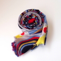 【YARNZ NEWYORK】17SS ヤーンズ Rainbow Birds カシミア70% シルク30%　カシミヤストール 大判　ストール Grey Multi ヤーンツ★送料無料