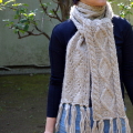 【ケーブルニット マフラー】毛糸のストール・マフラー/メンズ・レディースのケーブル編み ギフトに最適！ケーブルニットマフラー