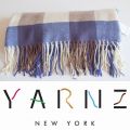【YARNZ】HOLIDAY/ヤーンズ Buffalo Check/ カシミア/ウール/ストール 超 大判の厚手/ヤーンツ/チェック/ブルー★送料無料