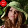 【Physiciane endorsed】UV折りたたみ帽子 つば広の花付き UPF50+ /ブラック/ホワイト/フリーサイズ＜UV折りたたみハット専門店＞