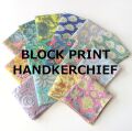 バンダナ 大きめ ハンカチ かわいい インド綿 ブロックプリント 50×50cm コットン100％ 綿 スカーフ 木版染め レディース ハンドメイド 大きいサイズ★メール便対応
