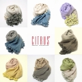 【CITRUS シトラス】無地グラデーションストール コットン・シルクのポンポンストール＜CITRUSストール公式ショップ＞★送料無料