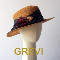 grevi firenze 麦わら帽子 グレヴィ ストロー ハット 花 コサージュ かわいい UV 夏 夏帽子 レディース UVカット おしゃれ イタリア直輸入 UV帽子★送料無料