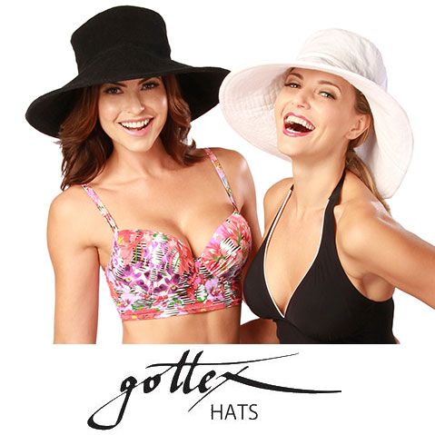 【gottex ゴテックス】UVカット タオル地のつば広 UPF50+ /ホワイト/フリーサイズ＜gottexUVカット帽子専門店＞