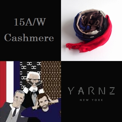訳あり【YARNZ】15AW/ヤーンズ Three Wise カシミア・ウール　カシミヤウール ストール 大判　大判ストール カシミアスカーフ/Black/ヤーンツ★送料無料