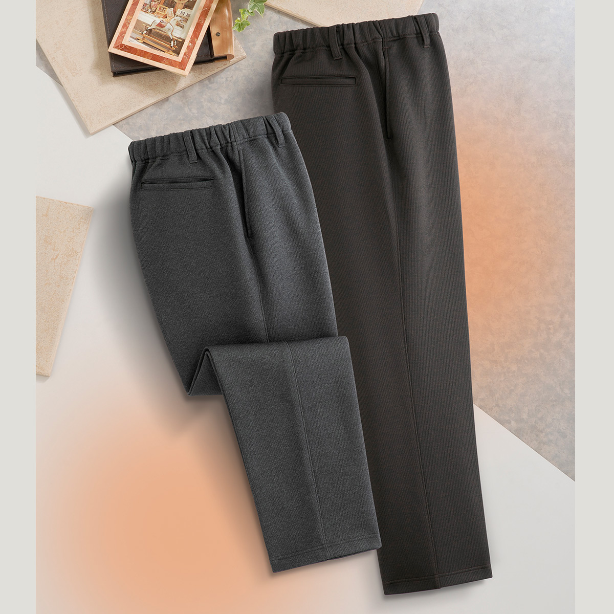 お父さんの あったか裏起毛パンツ2色組