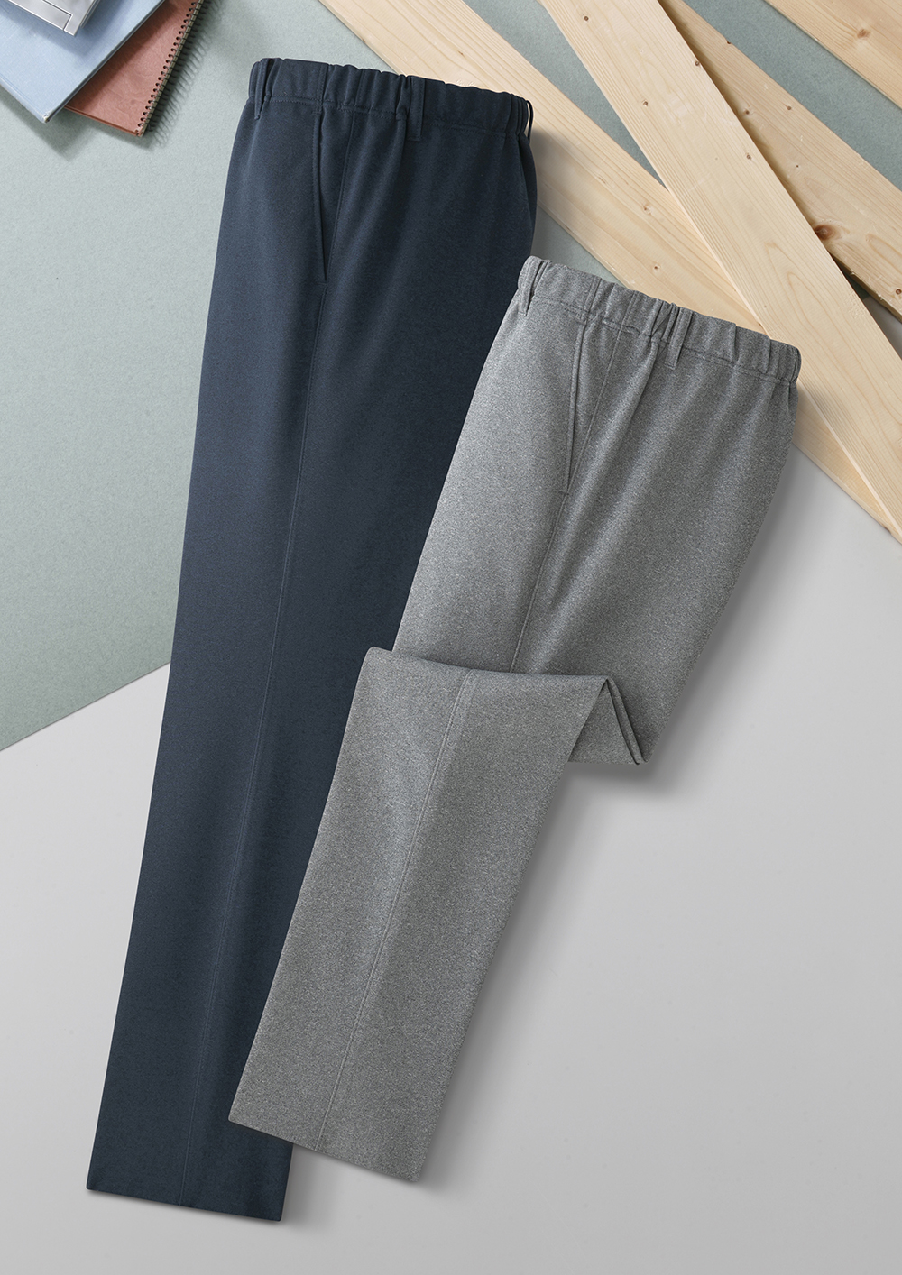 日本製 紳士抗菌防臭加工 らくらくパンツ2 色組 グレー ネイビー