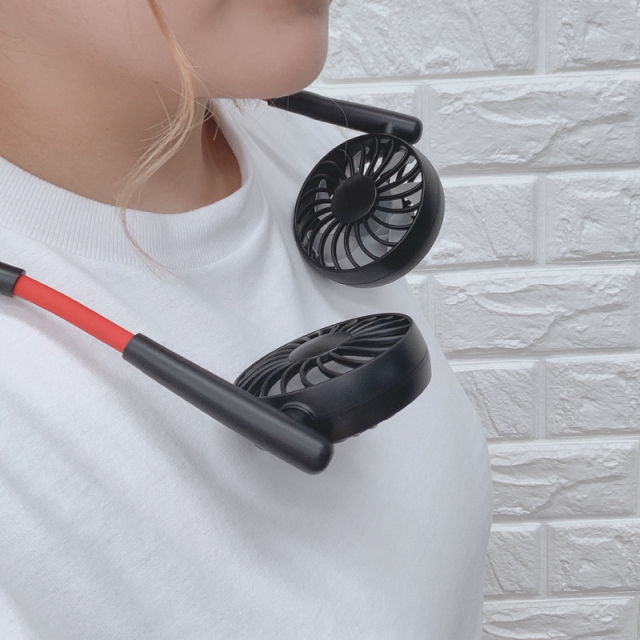USB 充電式 首かけ扇風機 Neck Twin Fan ネックツインファン(ハンズ USB 充電式 首かけ扇風機 Neck Twin Fan ネックツインファン(ハンズ
