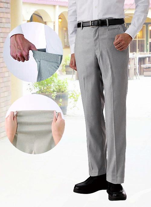 ポールミラー 吸汗・速乾麻混のびのびストレッチパンツ同サイズ2色組