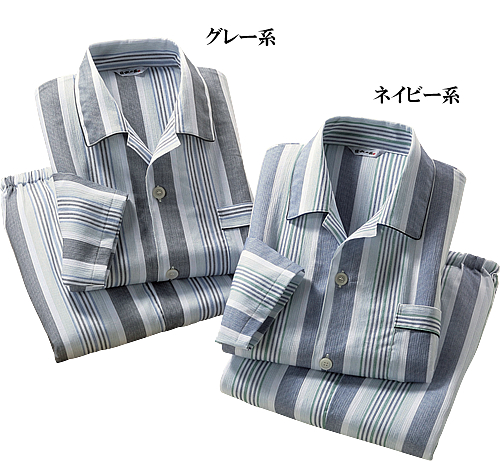 新品未使用　SONIA RYKIEL ペア　パジャマセット 日本製　シャツ柄 日本製 高島ちぢみストライプ柄パジャマ