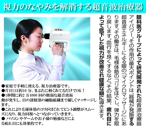 眼科医グループが研究開発した超音波治療器アイパワー