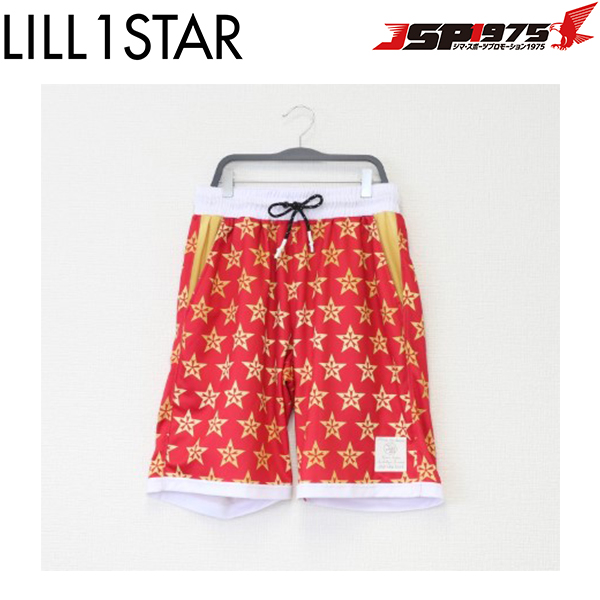 リルワンスター Lill one STAR ドライスターパターンハーフパンツ レッド トレーニングパンツ ウェア パンツ