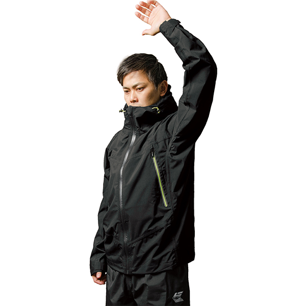 Makku マック アークライトレインスーツ ブラック レインウェア 雨具 作業服 作業着 ワークユニフォーム 上下セット カッパ as300