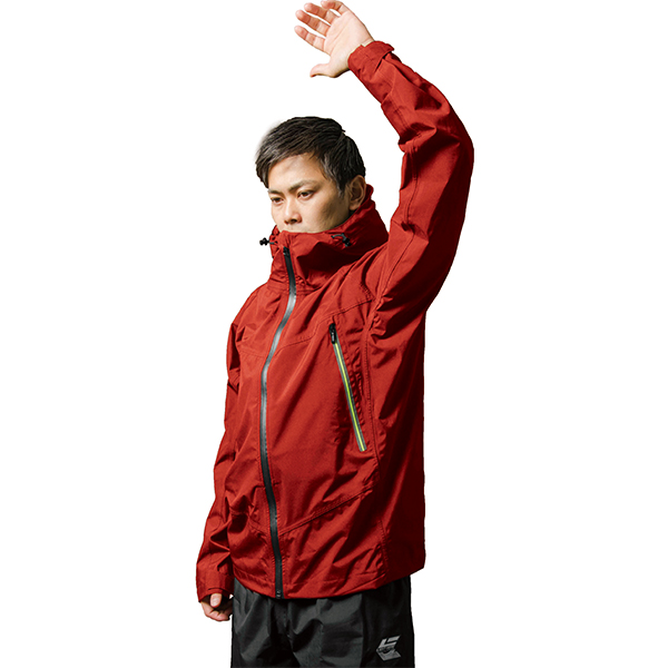 Makku マック アークライトレインスーツ レッド レインウェア 雨具 作業服 作業着 ワークユニフォーム 上下セット カッパ as300