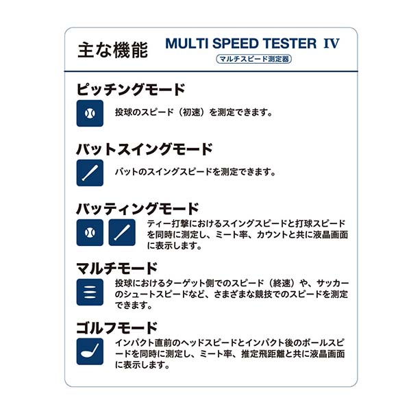 エスエスケイ SSK マルチスピードテスター4 球速 スイングスピード 打球スピード ミート率 飛距離 測定 スピード 測定 測定器 mst400