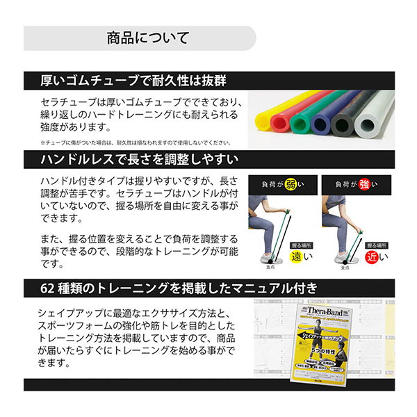 【THERABAND(D&M)】セラバンド セラチューブ トレーニングラバー チューブ エクササイズチューブ 筋肉 トレーニング ストレッチ