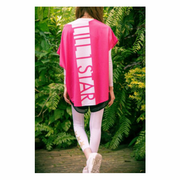 【リルワンスター】Lill one STAR ドライドルマンTシャツ ピンク フリーサイズ