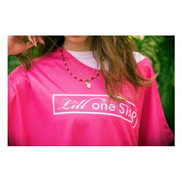 【リルワンスター】Lill one STAR ドライドルマンTシャツ ピンク フリーサイズ