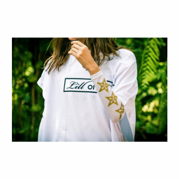 【リルワンスター】Lill one STAR ドライドルマンTシャツ ホワイト フリーサイズ