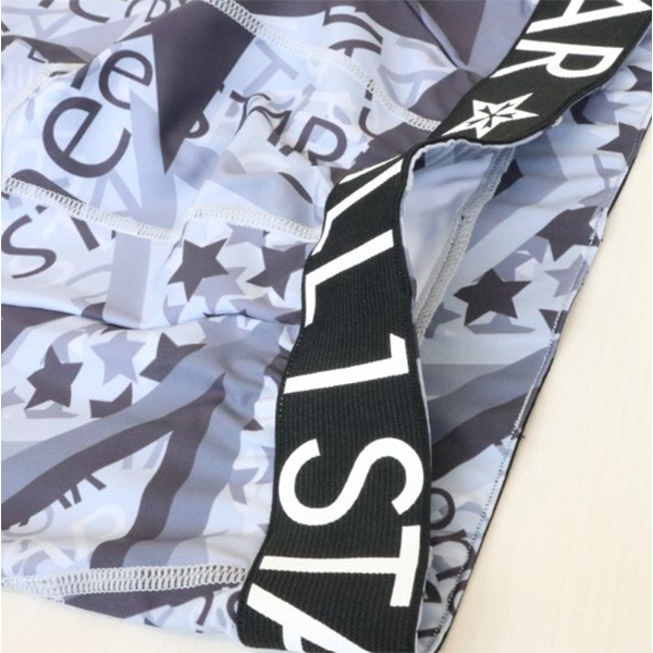 リルワンスター Lill one STAR マッスルパンツ ロング グレー トレーニングパンツ ウェア パンツ スパッツ パッチ ジム トレーニング