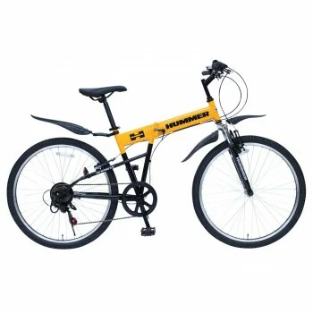 HUMMER 折りたたみ自転車 フロントサスペンション 6段変速 FD-MTB266SE イエロー MG-HM266E