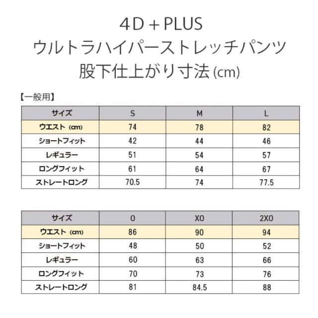ローリングス 4D+PLUS ウルトラハイパーストレッチパンツ ショートフィット (マーク有、ひざ２重加工)