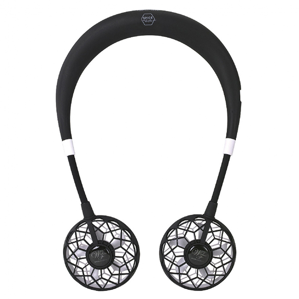 スパイス SPICE ダブルファン ハンズフリー ホワイト×ブラック 首掛け 首かけ 携帯用 扇風機 ハンディファン df201wb
