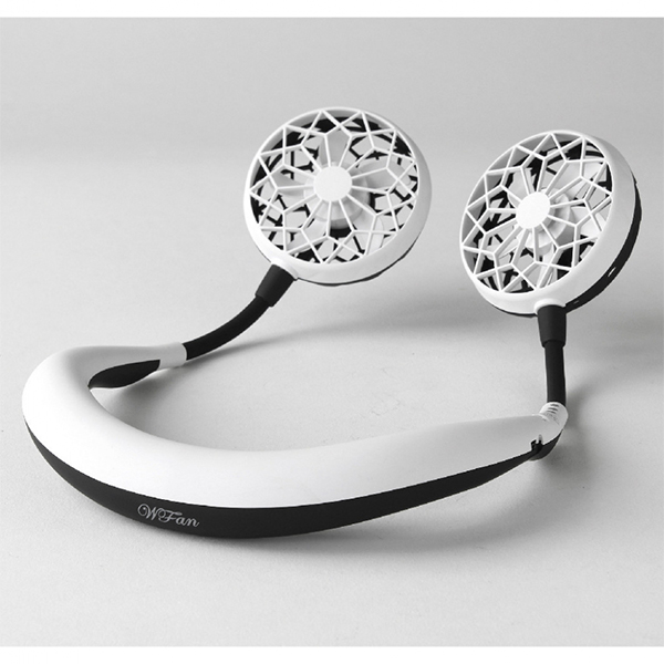 スパイス SPICE ダブルファン ハンズフリー ホワイト×ブラック 首掛け 首かけ 携帯用 扇風機 ハンディファン df201wb