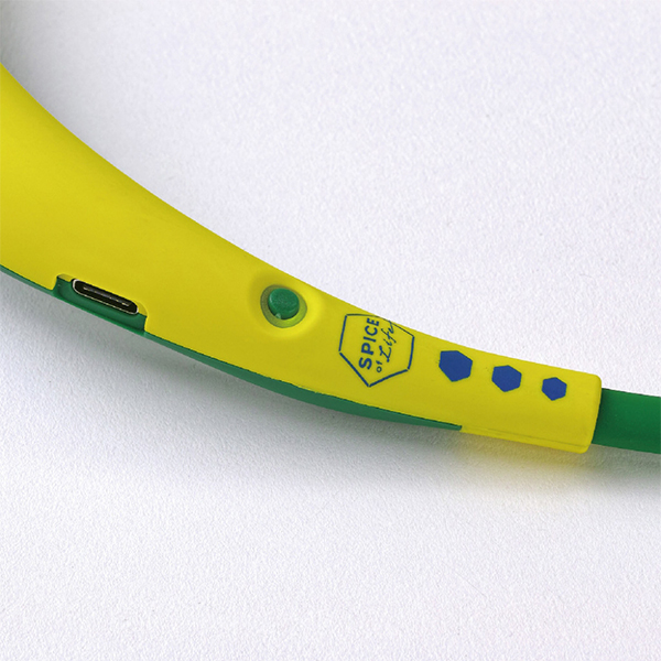 スパイス SPICE ダブルファン ハンズフリー イエロー×グリーン 首掛け 首かけ 携帯用 扇風機 ハンディファン df202ygr