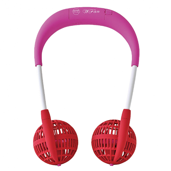 スパイス SPICE ダブルファン ハンズフリー キッズ ラズベリー ピンク 首掛け 首かけ 携帯用 扇風機 ハンディファン df204krb