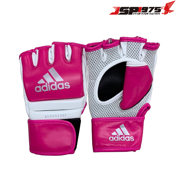 アディダス adidas スピードファイトグローブ ピンク×ホワイト オープンフィンガーグローブ 総合格闘技 MMA adicsg042